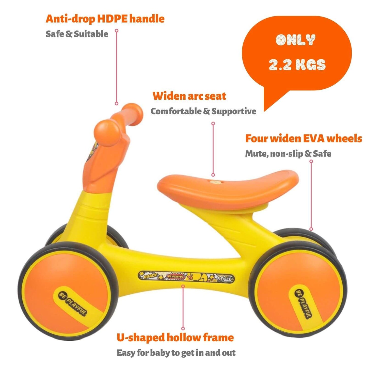 Baby Balance Bike 1006YO Yellow