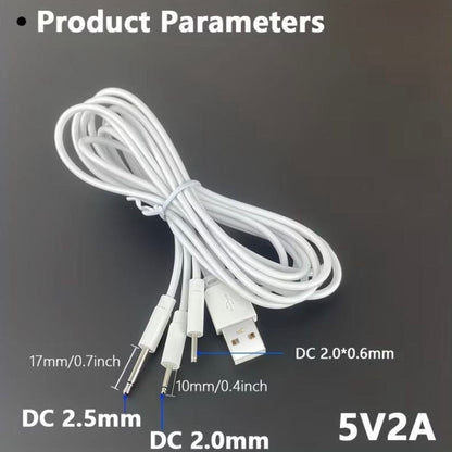 Barrel Jack 3 in 1 Power Cable - (White) 1m
