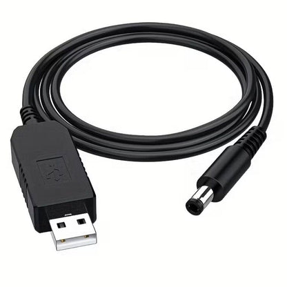 Barrel Jack Power Cable - 12V / 5.5mm x 2.1mm charger (Black) 1m
