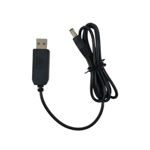 Barrel Jack Power Cable - 12V / 5.5mm x 2.1mm charger (Black) 1m
