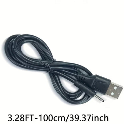 Barrel Jack Power Cable - 2mm x 0.6mm charger (Black) 1m