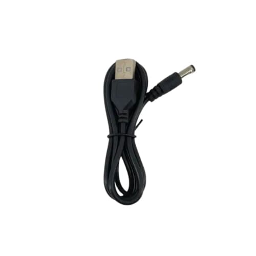 Barrel Jack Power Cable - 5V / 5.5mm x 2.1mm charger (Black) 1m