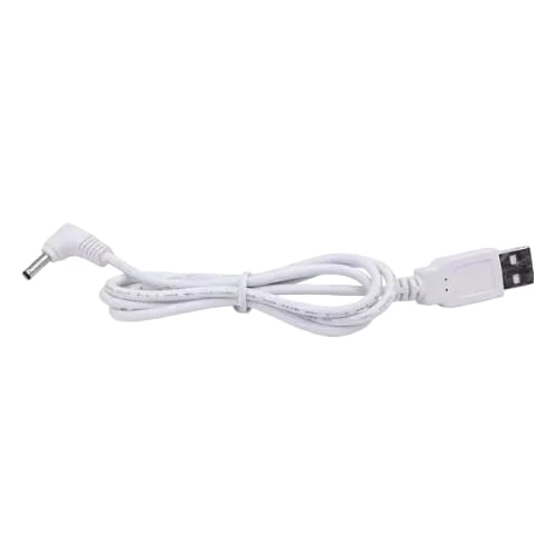 Barrel Jack Power Cable (Elbow) - 3.5mm x 1.35mm charger (White) 1m - 5V DC