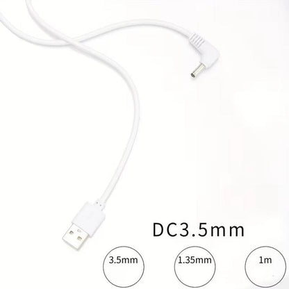 Barrel Jack Power Cable (Elbow) - 3.5mm x 1.35mm charger (White) 1m - 5V DC