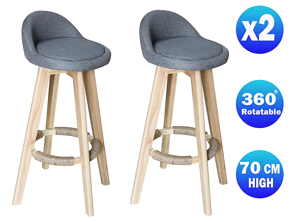 Bar Stools Chair 360 Degree Swivel gray