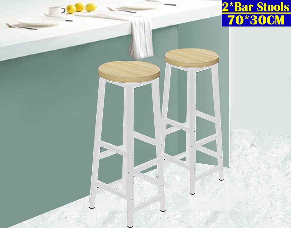 Set of 2 Modern Bar Stools Barstool Metal Legs