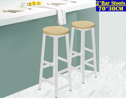 Set of 2 Modern Bar Stools Barstool Metal Legs