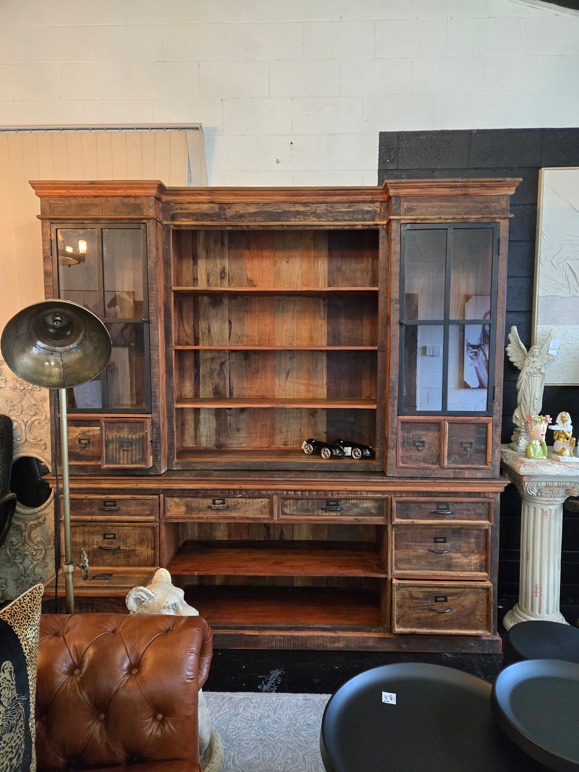 Reclaimed Wooden Display Cabinet | Large Bookshelf at online8 furniture store Auckland