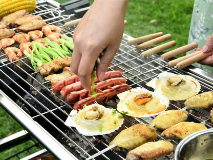 Foldable Stainless Steel BBQ Stove Grill Combo 3