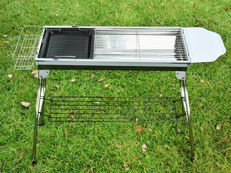 Foldable Stainless Steel BBQ Stove Grill Combo 2