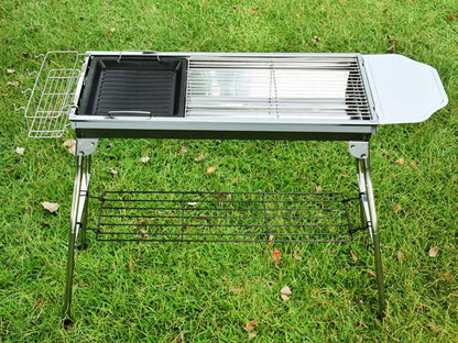 Foldable Stainless Steel BBQ Stove Grill Combo 2