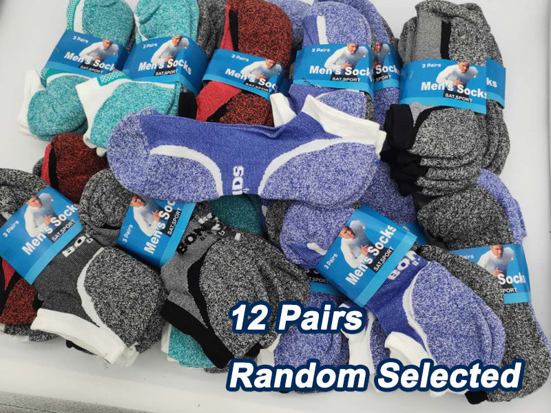 High Performance Sport Socks (12 Pairs) Size 6-10, Random Colour