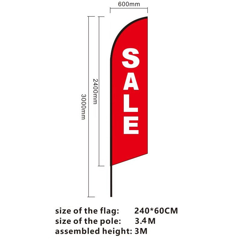 ‘SALE’ 3.4M Commercial Feather Banner Flag ONLY