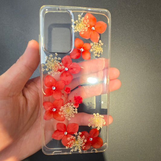 Real Flower Back TPU Shockproof Compatible with Samsung A72 2021 Case