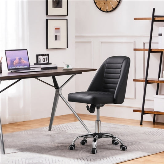 Faux Leather Mid Back Home Office Desk Chair