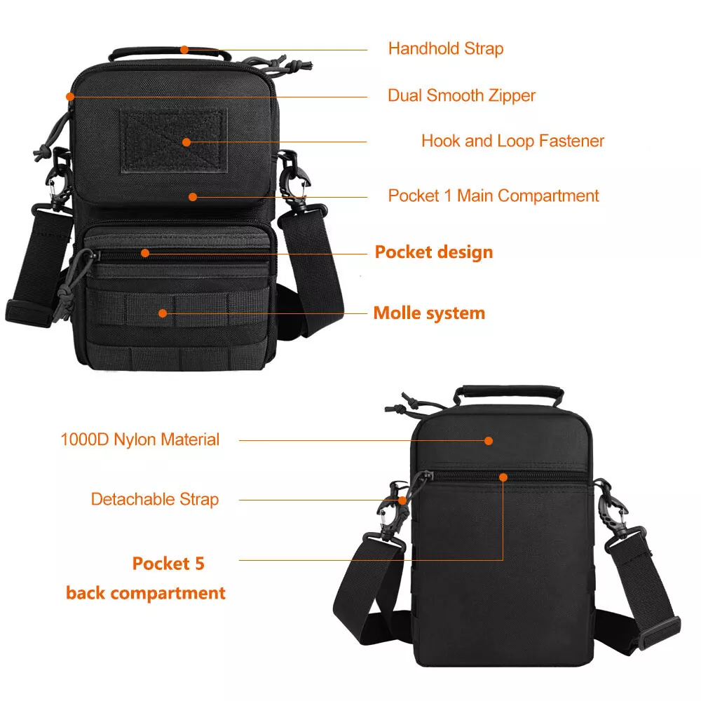 Tactical Molle Pouch Men's Shoulder Bag Crossbody Bag Accessories Storage Large