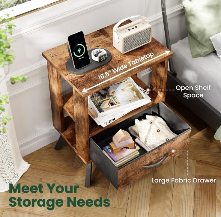 Bedside Table End Table for Bedroom Living Room Office