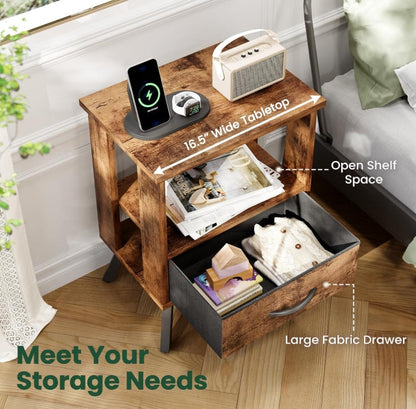 Bedside Table End Table for Bedroom Living Room Office
