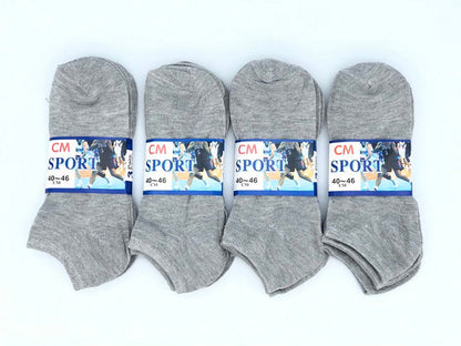 (60 Pairs) Thin Ankle Socks - GREY - M7-11/ W8-12