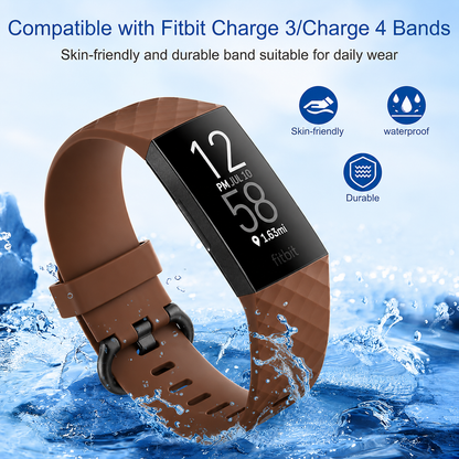 Fitbit Charge 3 / 4 Strap Fitbit Belt Brown Small