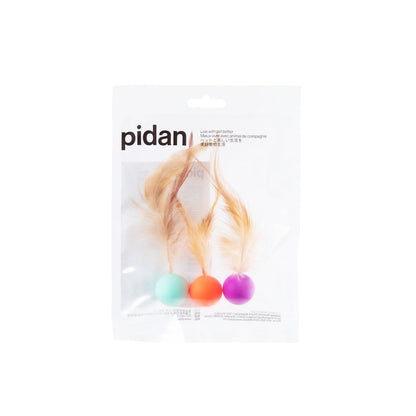PIDAN Feather Bouncy Cat Toy Balls – 3 Pack
