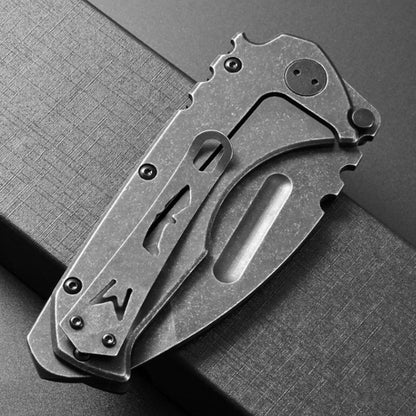 Stonewashed Steel Folding Blade Pocket Knife for Fishing, Camping