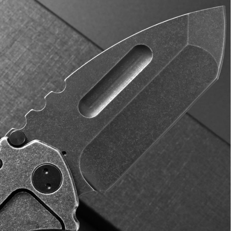 Stonewashed Steel Folding Blade Pocket Knife for Fishing, Camping