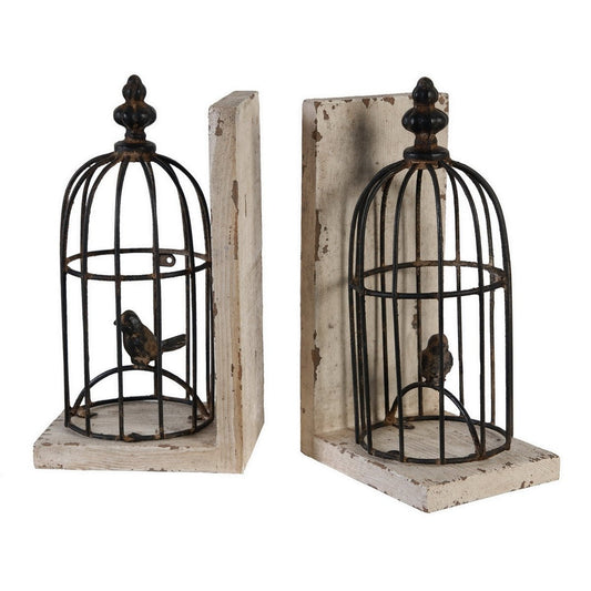 Bird in Cage Bookends - Pair at online8 furniture store Auckland