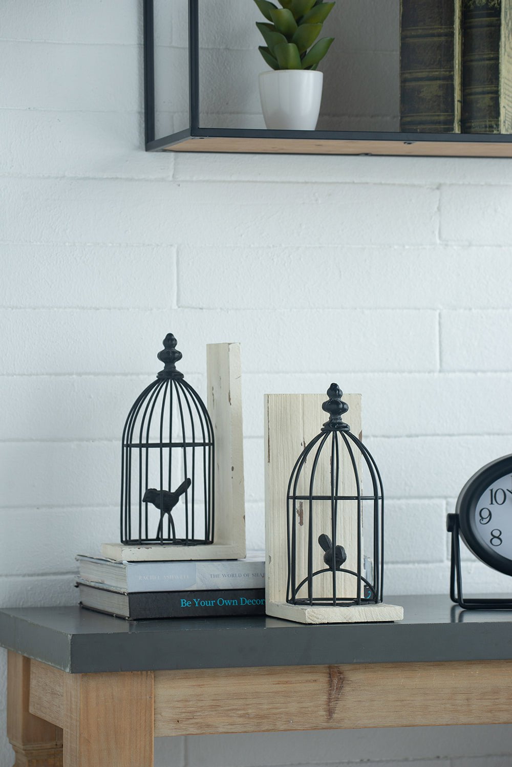 Bird in Cage Bookends - Pair at online8 furniture store Auckland