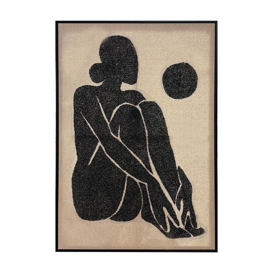 Black Nude Hand Painted Framed Canvas Wall Art at online8 furniture store Auckland