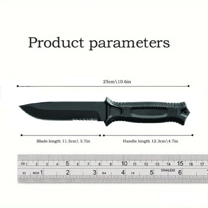 Fixed Blade Knife with Steel & ABS Sheath for Camping and Hunting