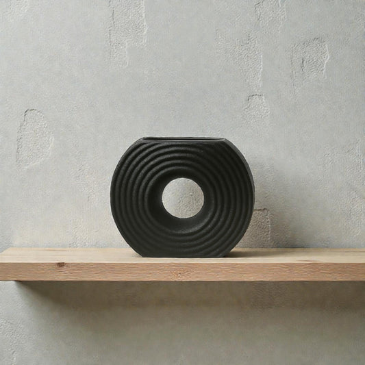 Frankly Cotton Textured Ceramic Circular Vases