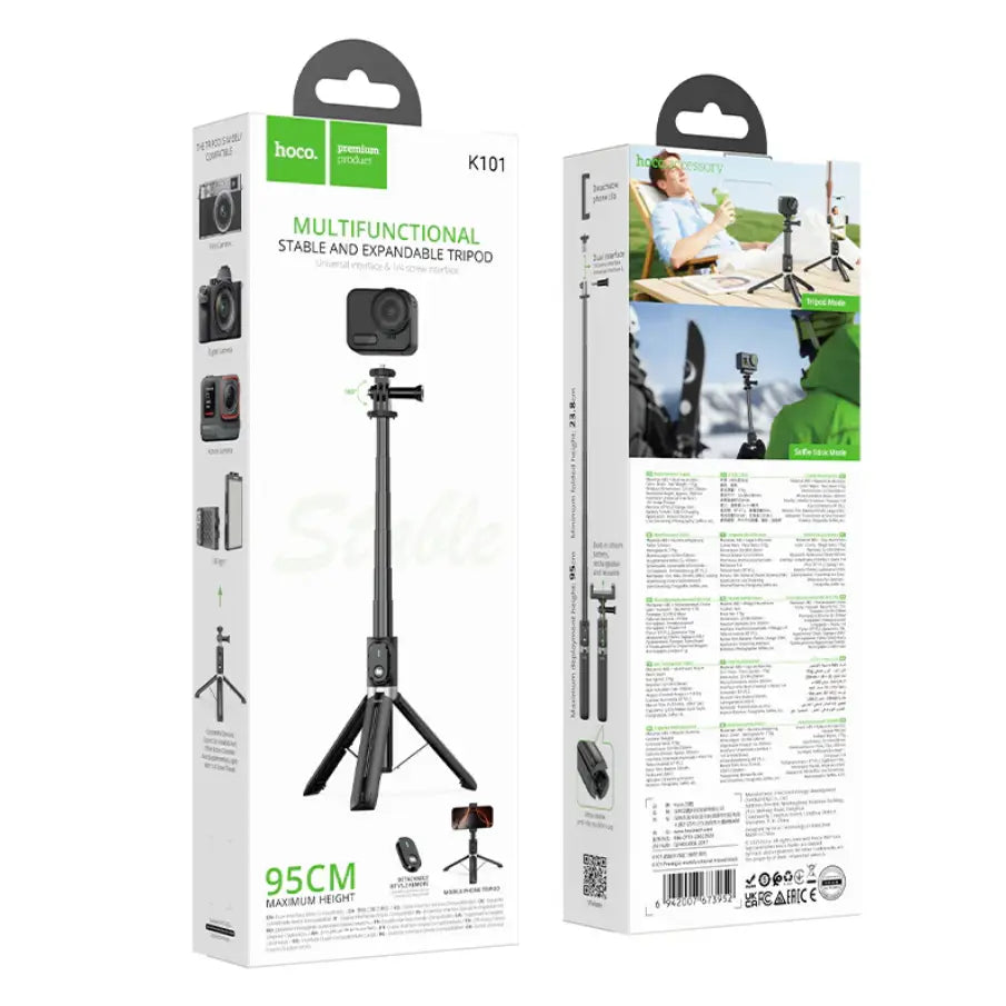 Bluetooth Selfie Stick Tripod 95cm with Remote (K101)