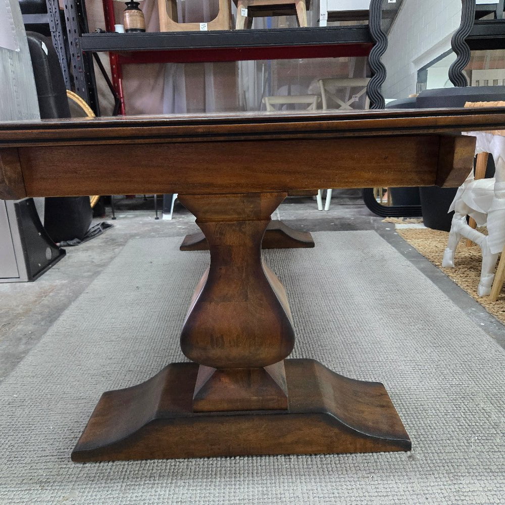 Bosquet Pedestal Double Extension Dining Table at online8 furniture store Auckland