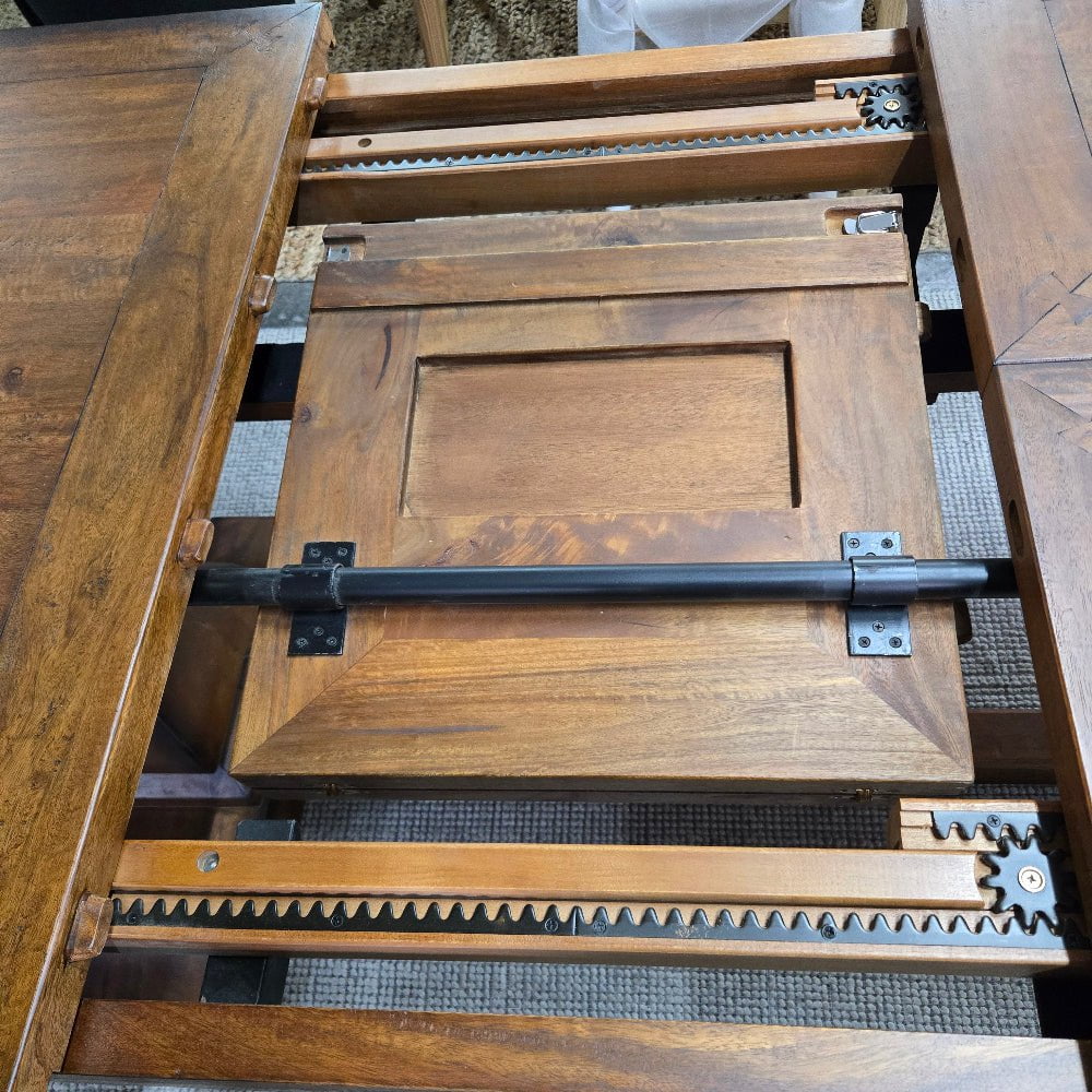 Bosquet Pedestal Double Extension Dining Table at online8 furniture store Auckland