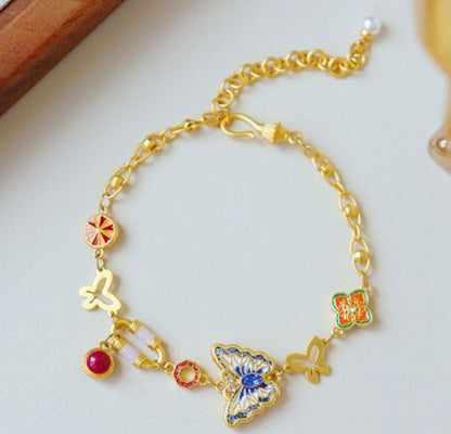 Embellique 18K Copper Gold Plated Dopamine Oil Drop Bracelet