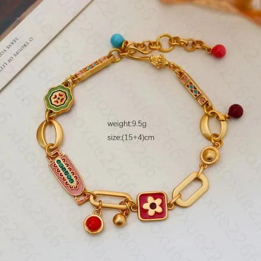 Embellique 18K Copper Gold Plated Dopamine Oil Drop Bracelet