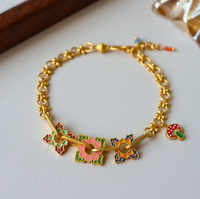 Embellique 18K Copper Gold Plated Dopamine Oil Drop Bracelet