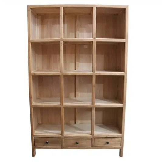 Brasilia Reclaimed Elm Bookcase at online8 furniture store Auckland