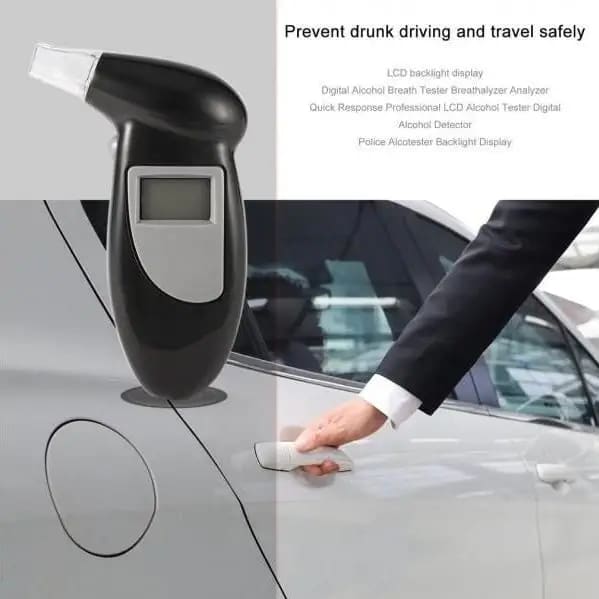 Breathalyzer - Breath Alcohol Tester With 5 Extra Breathalyser Mouth Pieces