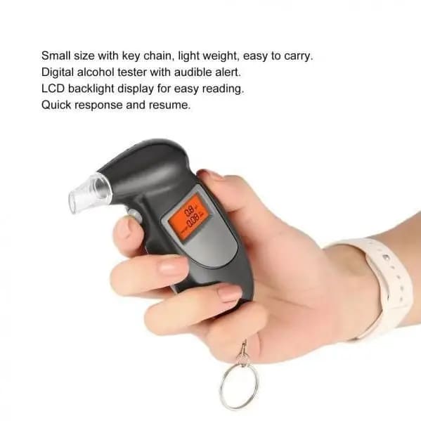 Breathalyzer - Breath Alcohol Tester With 5 Extra Breathalyser Mouth Pieces