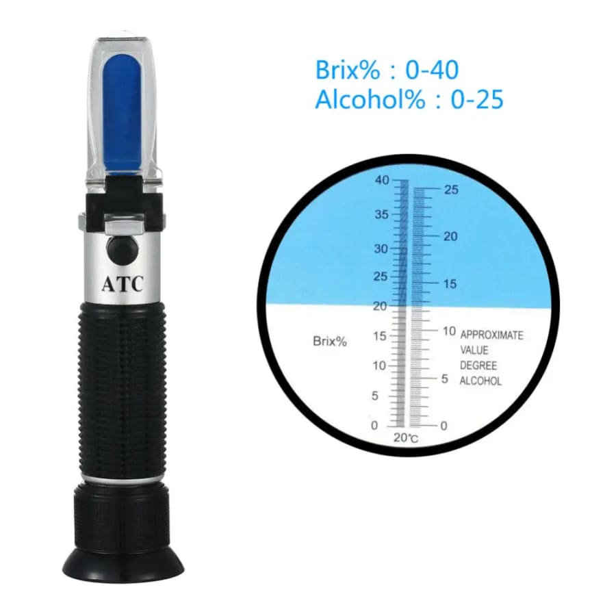Refractometer - Sugar & Alcohol Dual Measure Refractometer (0-40% / Brix 0-25%)
