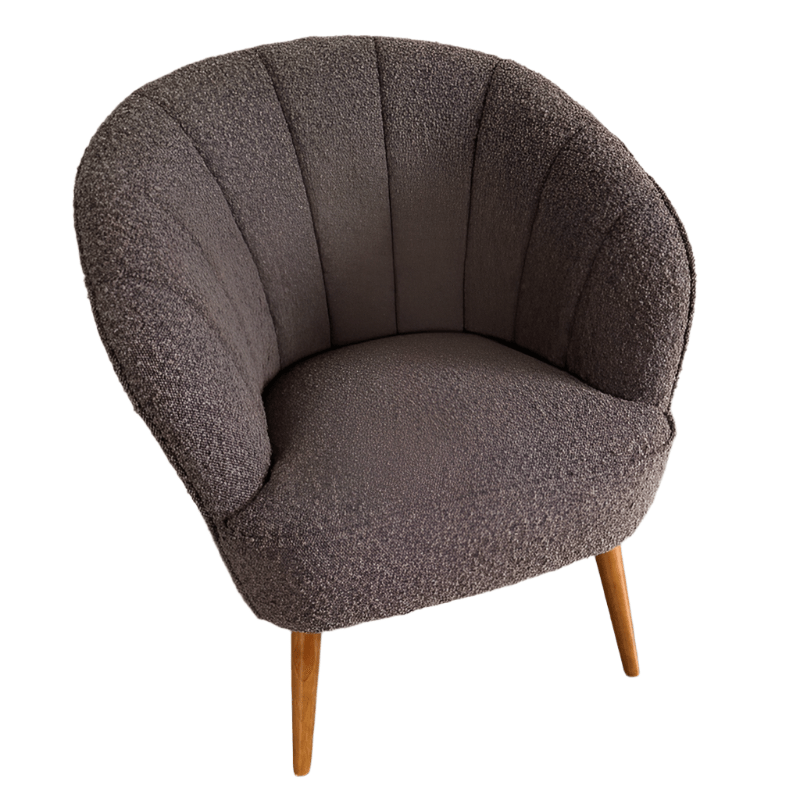 BroDeals Arm chair Gemma Boucle Casual Armchair - Coffee