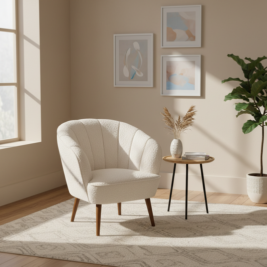 Gemma Boucle Casual Armchair - Wheat