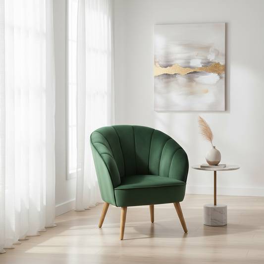 Gemma Velvet Armchair - Green