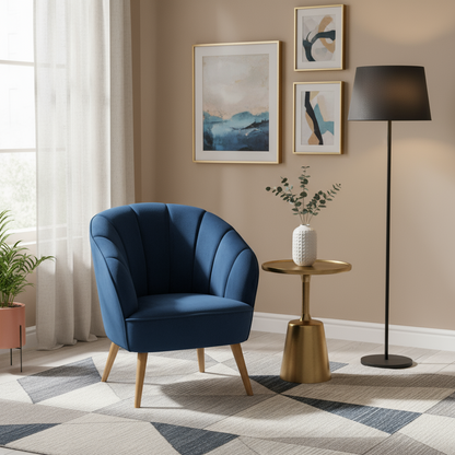 Gemma Velvet Armchair - Navy