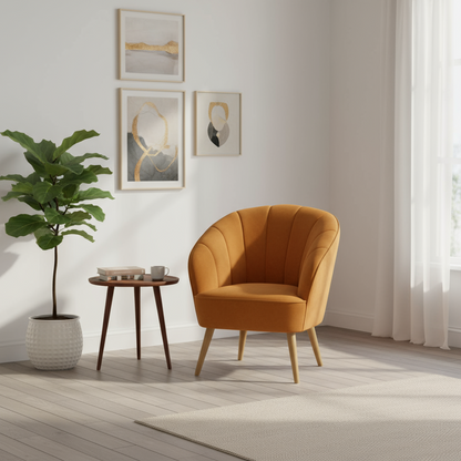 Gemma Velvet Armchair - Tan