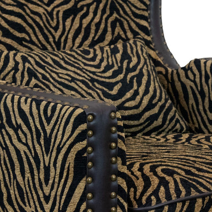 BroDeals Arm Chairs, Recliners & Sleeper Chairs Occasional Arm Chair with Ottoman - Zebra Print