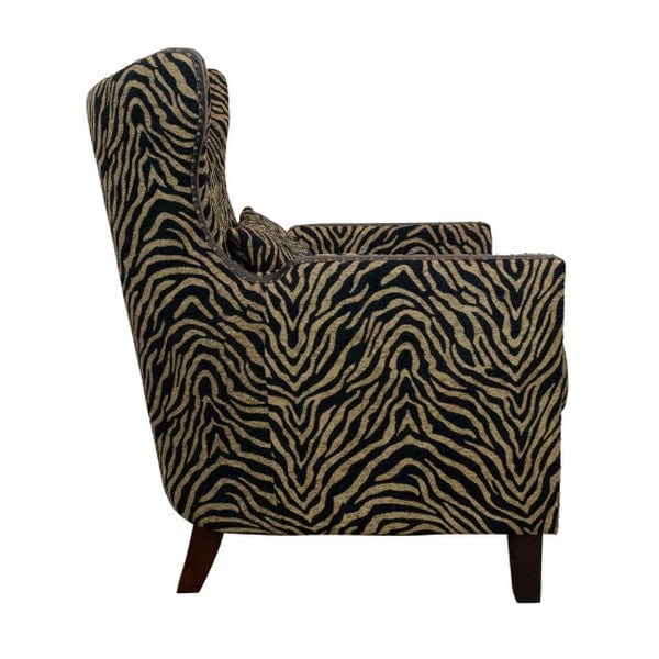 BroDeals Arm Chairs, Recliners & Sleeper Chairs Occasional Arm Chair with Ottoman - Zebra Print