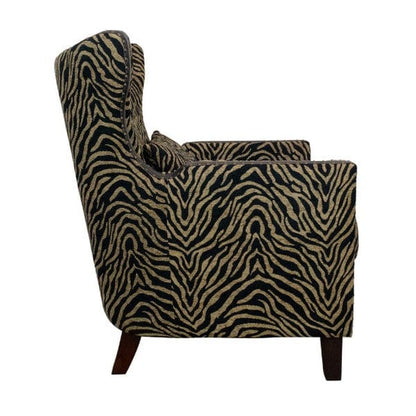 BroDeals Arm Chairs, Recliners & Sleeper Chairs Occasional Arm Chair with Ottoman - Zebra Print